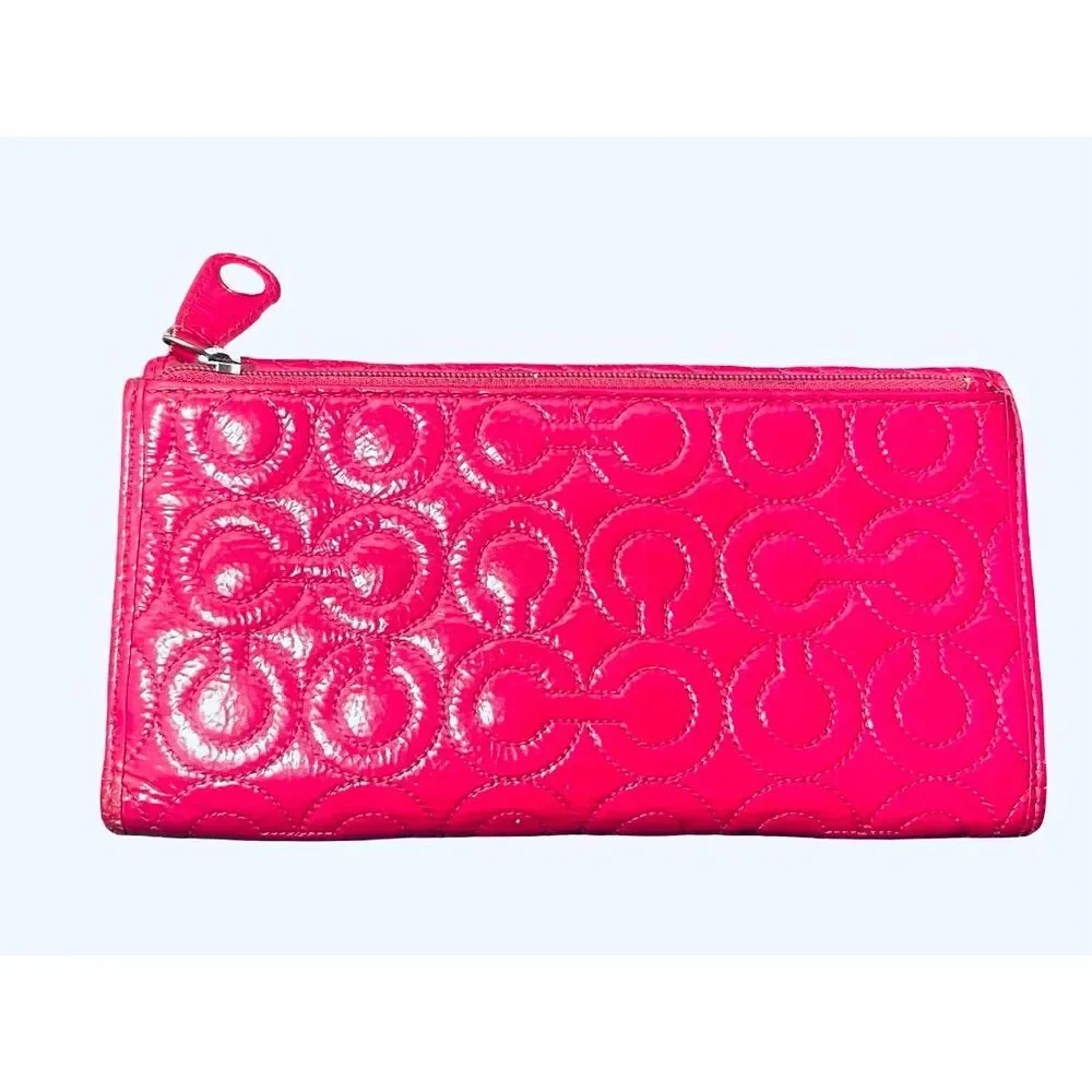 Coach Patent Leather Accordian Wallet